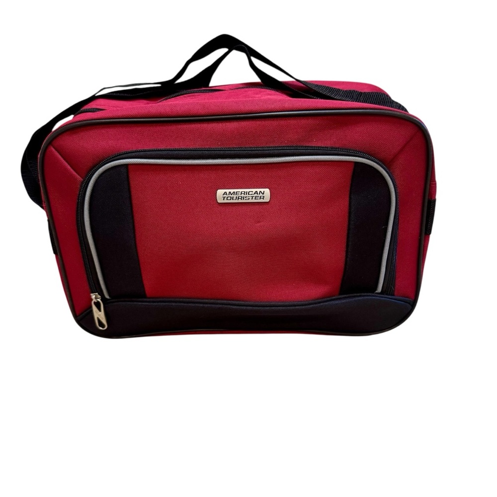 American Tourister Red Black Small Carry On Travel Bag New